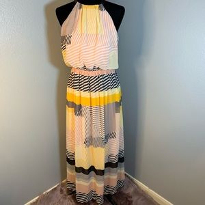 Maxi multi color Strip dress size 6